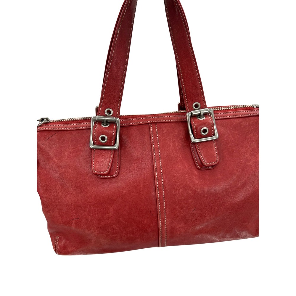 Vintage 90's Coach Red Leather‎ Shoulder Purse USA Made y2k - Picture 2 of 16